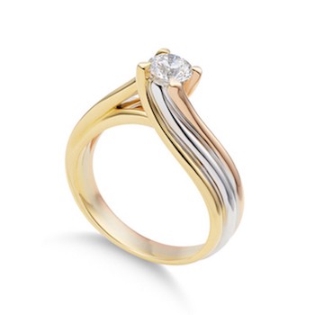 TrueLove Solitaire Tricolour Gold