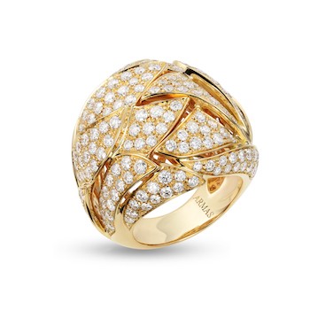 Flames Ring Diamond Gold