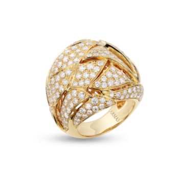 Flames Ring Diamond Gold