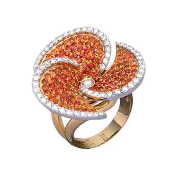 Aeolian Ring Orange Sapphire